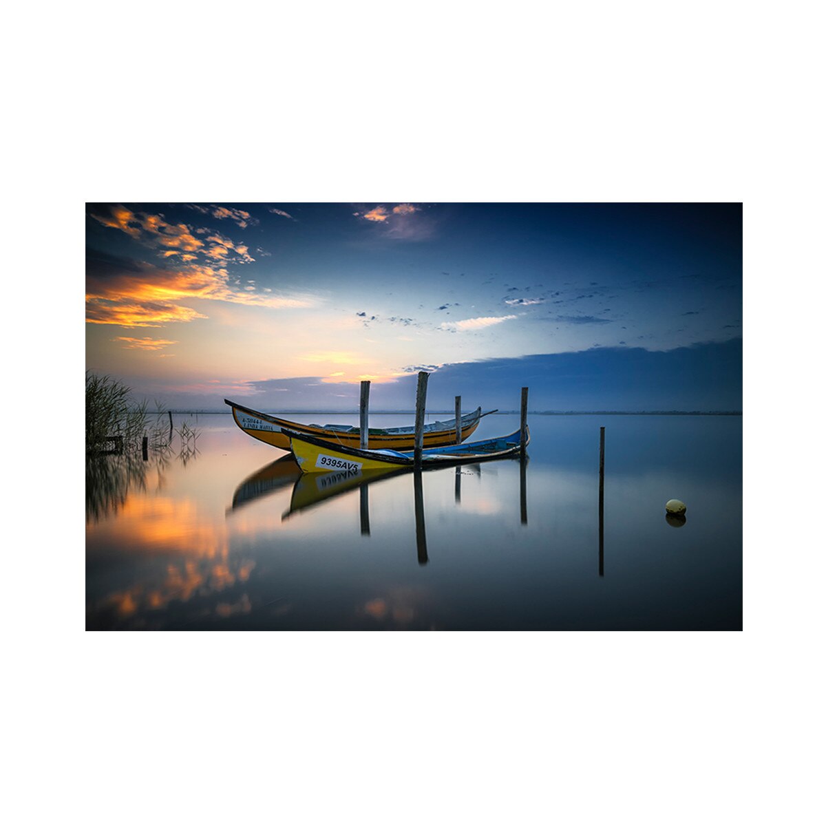 Tablou Canvas - Lac, Barca, Natura, Peisaj, Apus 60 x 90 cm