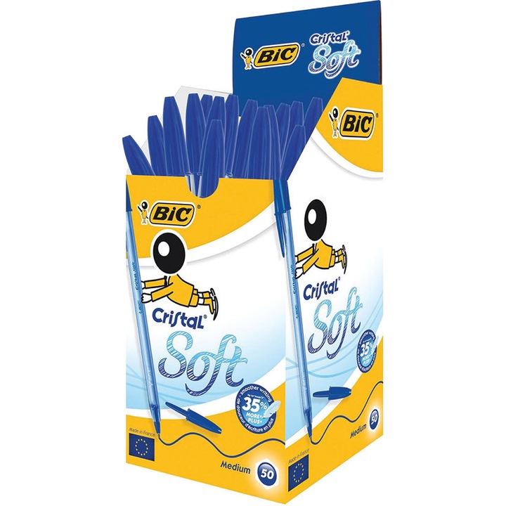 Химикалки Cristal Soft, Синя, 50 броя