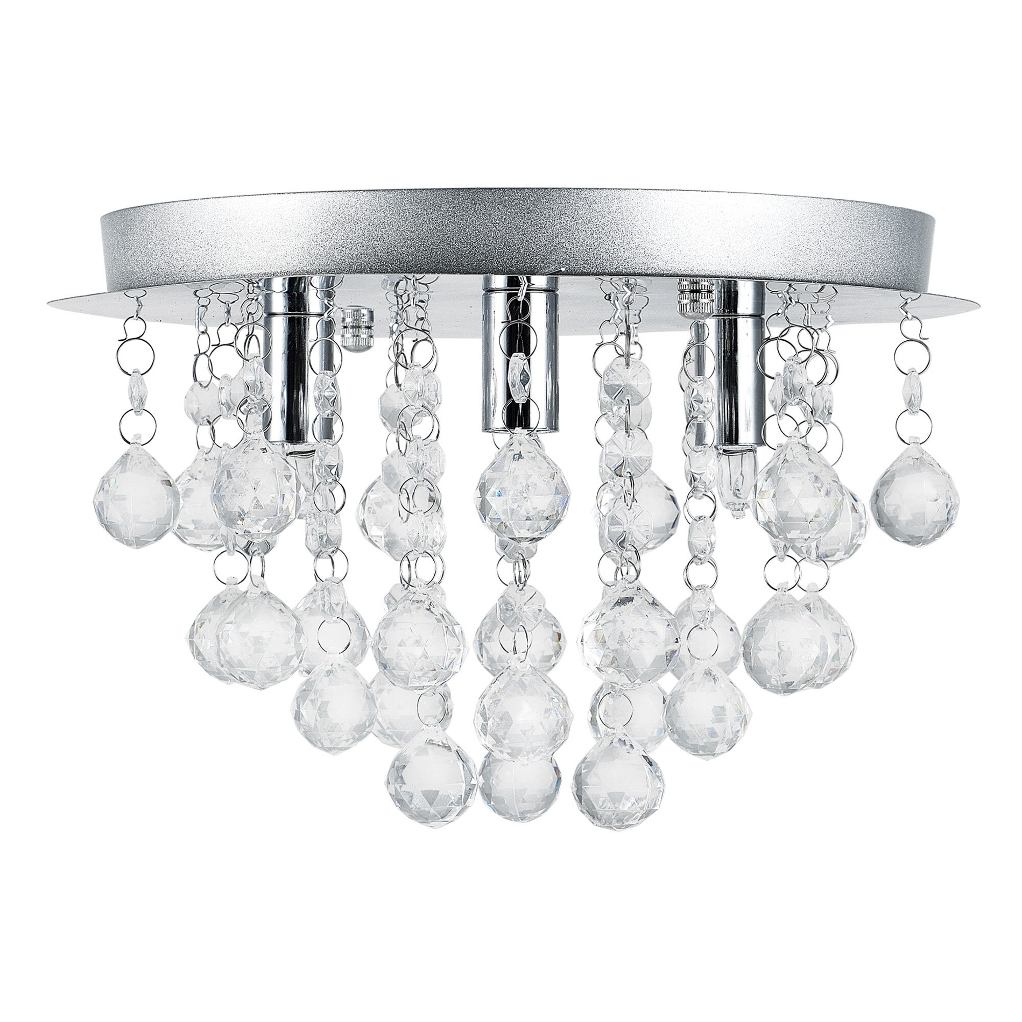 Lampa suspendata eleganta Trio, lux.pro, 3 x G9, max 28W, diametru 28 cm, inaltime 20 cm, metal/cristal artificial, crom/argintiu