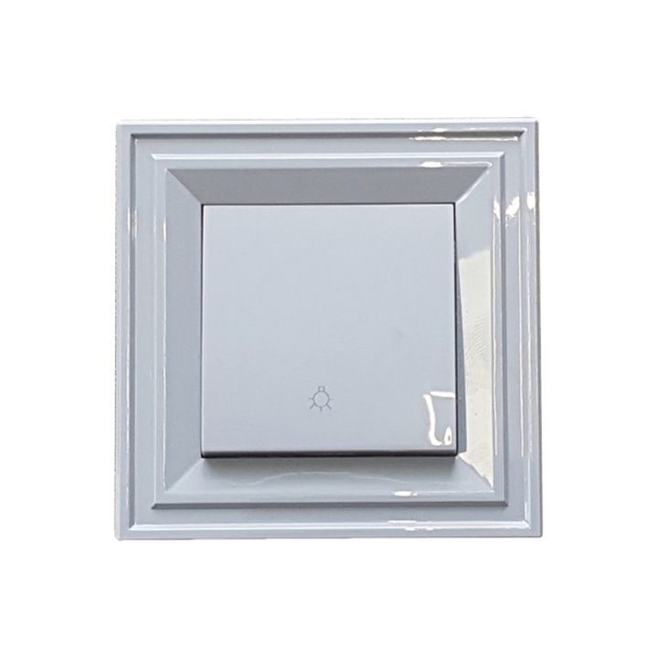 Стълбищен бутон LB Light Classic 10А 250V, натурално сиво