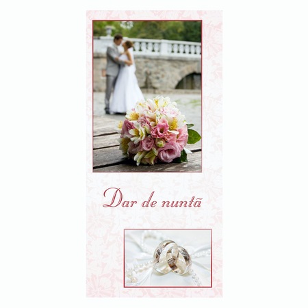 Felicitare Cu Buzunar Dar De Nunta Miri Cu Buchet Emag Ro