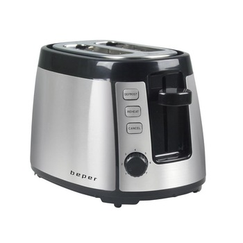 Prajitor de paine 800W, carcasa din otel inoxidabil, Beper, BT.110 Prajitor de paine 800W, carcasa din otel inoxidabil, Beper, BT.110