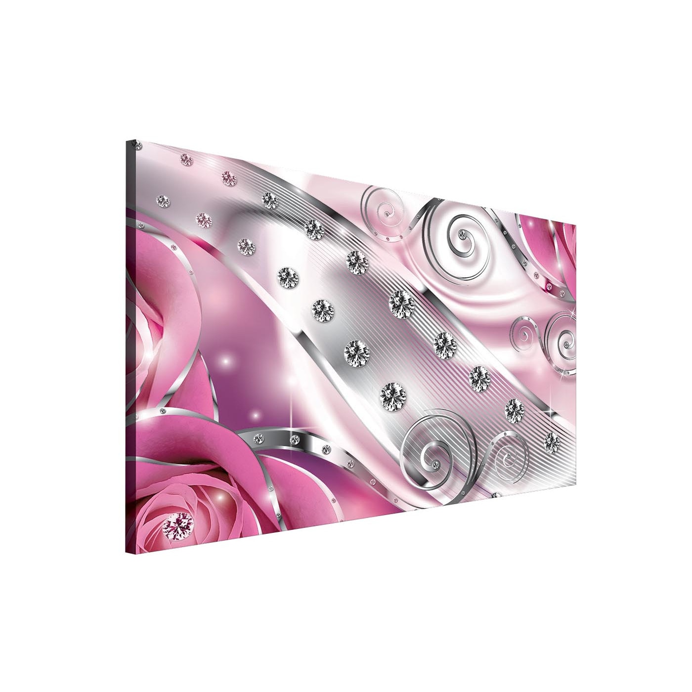 Tablou Canvas DEGRETS 78066 Diamant floral roz 3D, 75x100cm