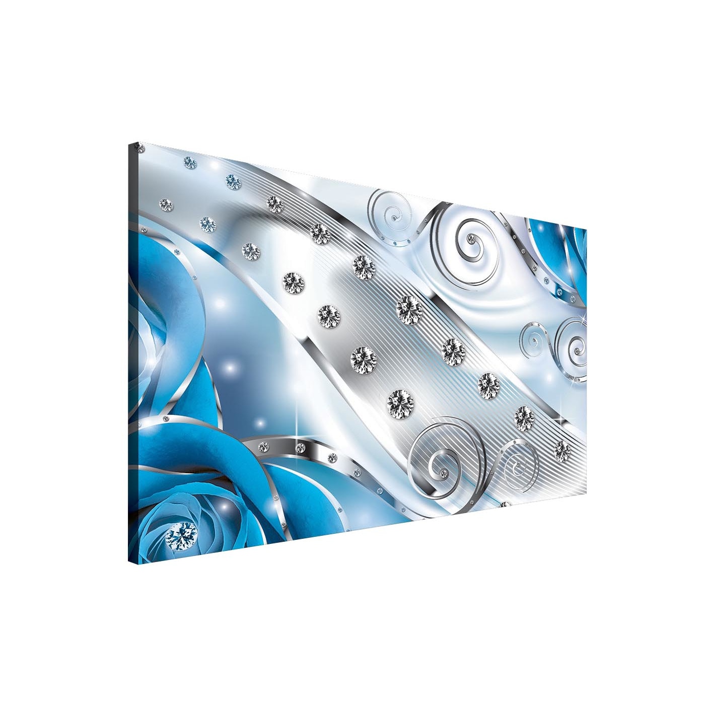 Tablou Canvas DEGRETS 78068 Diamant floral albastru 3D, 75x100cm