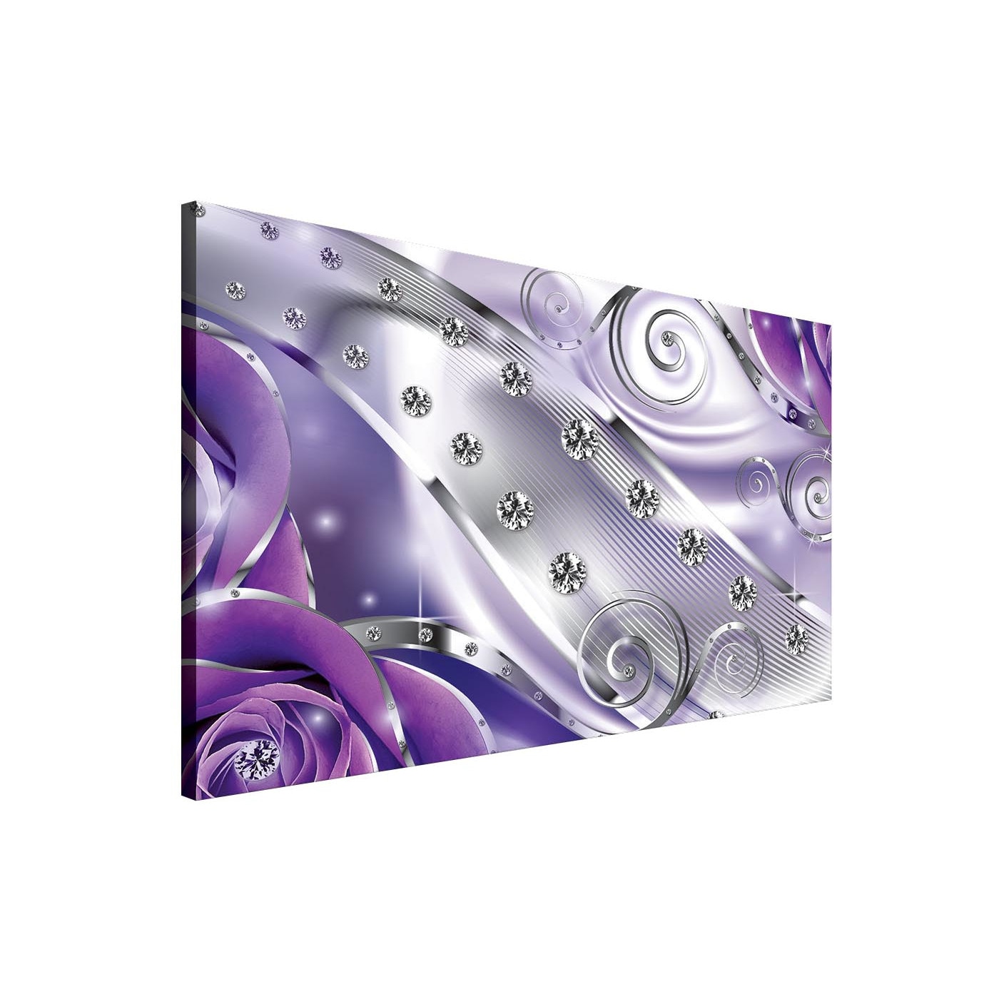 Tablou Canvas DEGRETS 78069 Diamant floral mov 3D, 75x100cm