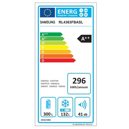 Combina frigorifica Samsung RL4363FBASL/EF, 432 l, Clasa A++, Full No Frost, Touch control, Dozator apa, Rafturi sticla, H 185 cm, Inox