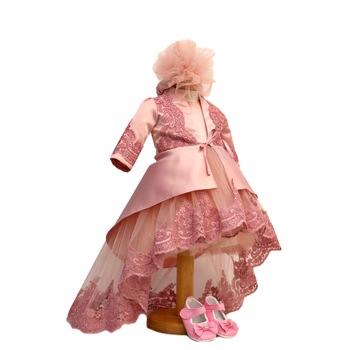 Set Rochita Botez Lempika Bebe Giselle, 4 piese, Bolero, Bentita, Botosi, 3-6luni Set Rochita Botez Lempika Bebe Giselle, 4 piese, Bolero, Bentita, Botosi, 3-6luni