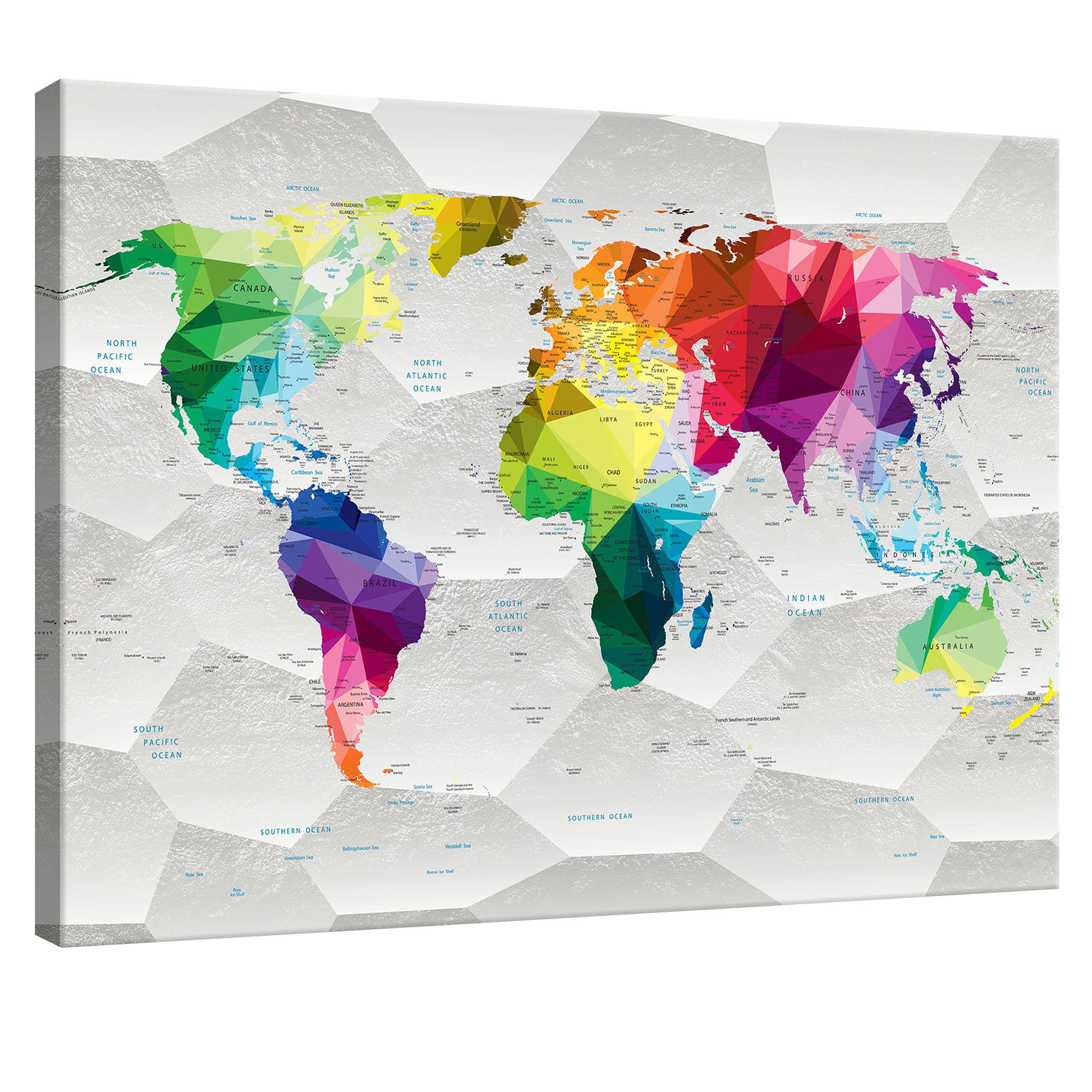 Tablou Canvas DEGRETS 78138 Harta lumii 3D, 75x100cm