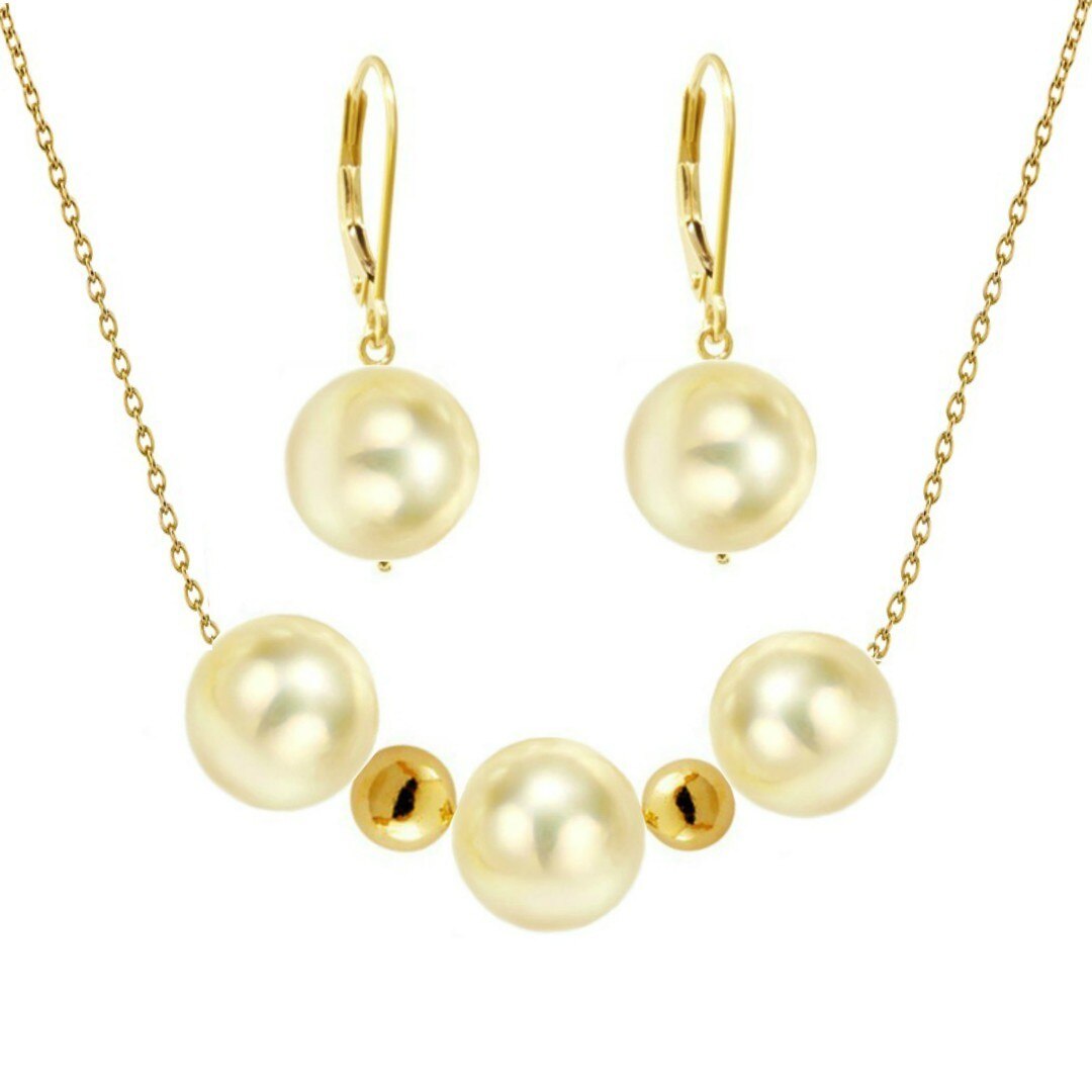 Set Aur si Perle Naturale Akoya Light Gold