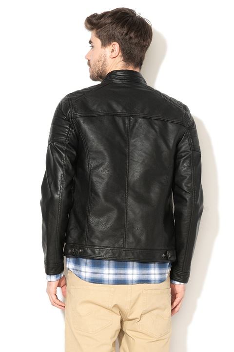 Jack & Jones, Яке Rocky от еко кожа, Черен