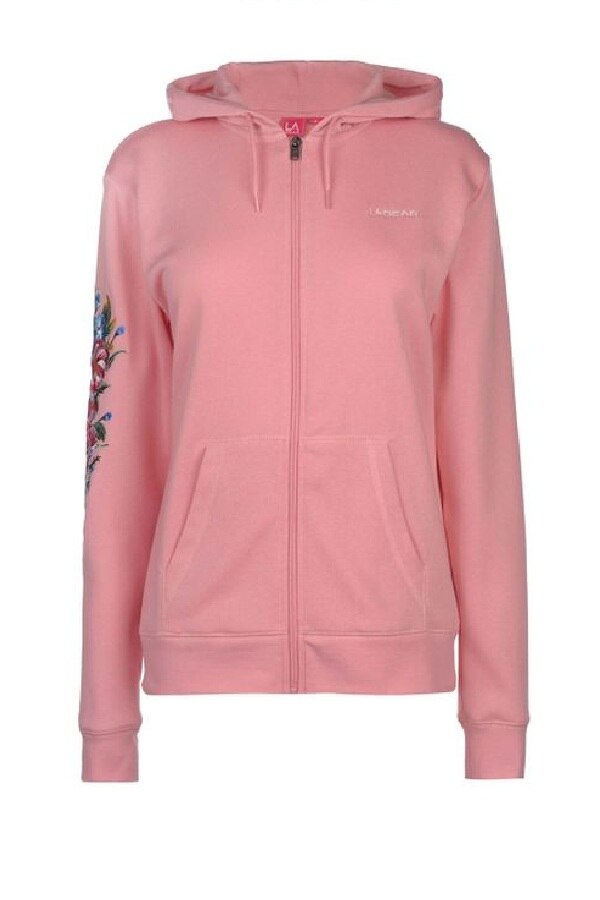 Hanorac de dama casual cu gluga, LA Gear Flor FZ, Roz, Roz, XL