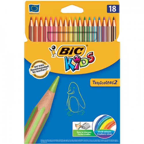 Creioane colorate Bic Tropicolors2, pachet 18 buc