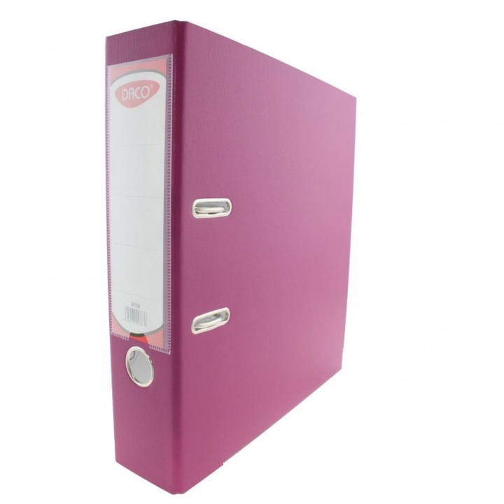 Biblioraft plastifiat DACO, A4, Cotor 7.5 cm, Mov, carton rigid plastifiat