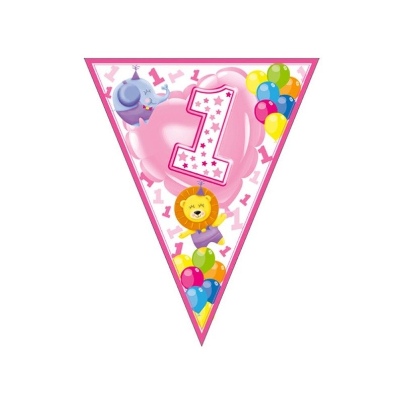 Banner fanioane animalute 1st birthday roz - 3.6 m, Radar 54195