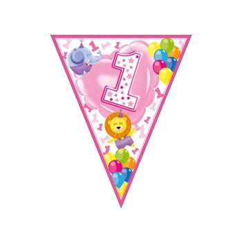 Banner fanioane animalute 1st birthday roz - 3.6 m, Radar 54195 Banner fanioane animalute 1st birthday roz - 3.6 m, Radar 54195