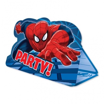 Invitatii party Spiderman, 8 buc. Invitatii party Spiderman, 8 buc.
