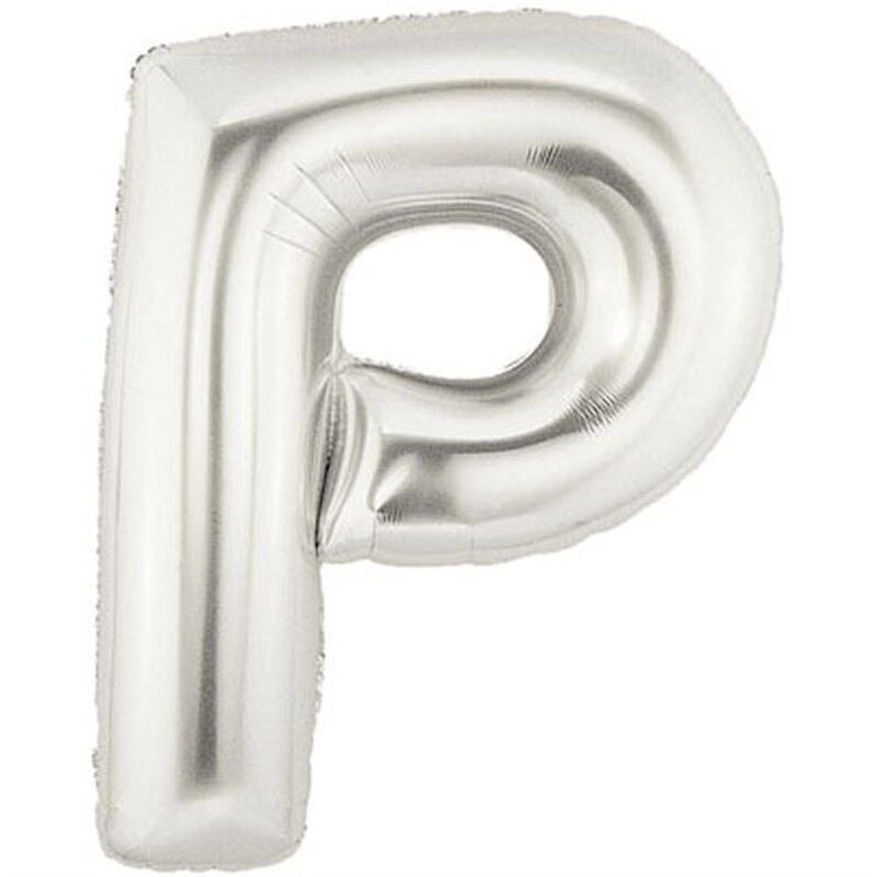 Balon folie litera P mare argintie (Silver), 86 cm, Northstar