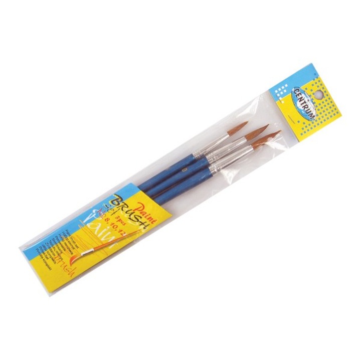 Комплект от 3 броя четки за рисуване Centrum, Кръгъл връх, No. 8,10,12