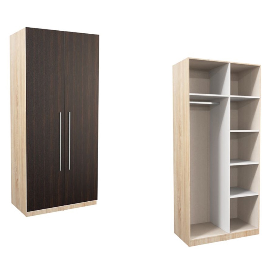 Dulap Ektra Genarom 2D B, DS, FR WE, 100 x 218,5 x 58 cm