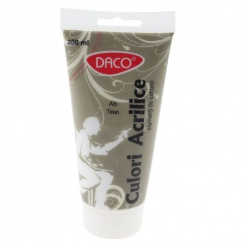 Culori acril 200 ml Alb titan DACO CU3200W