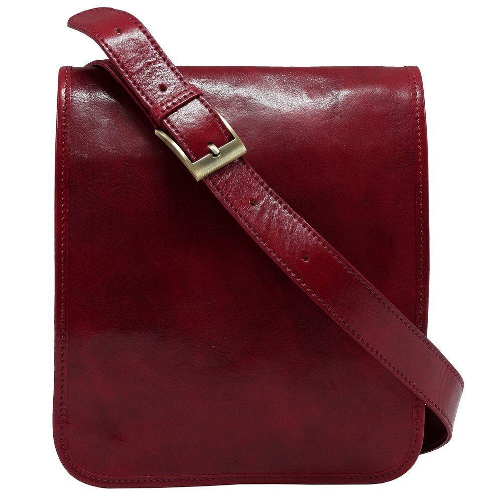 Geanta din piele pentru barbati, rosie, 5550D