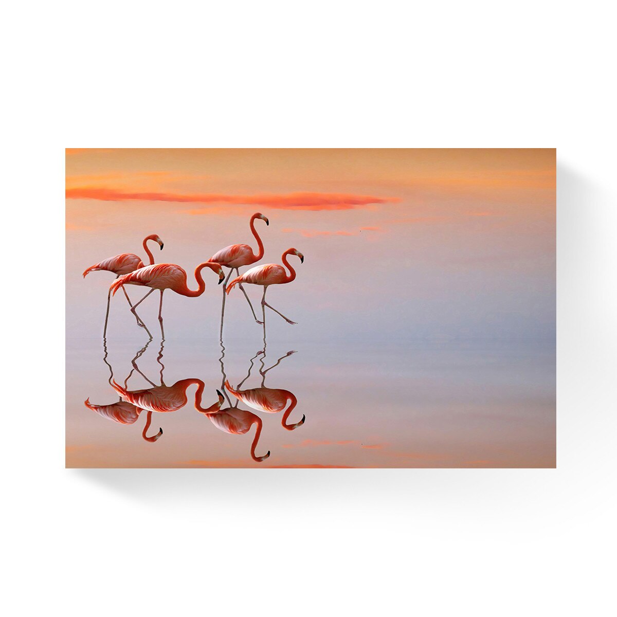 Tablou Canvas - Natura, Pasari, Flamingo, Roz, Apus, 20 x 30 cm