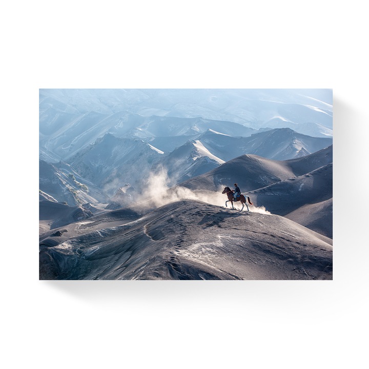 Tablou Canvas - Natura, Munte, Cal, Om, Peisaj, 60 x 90 cm