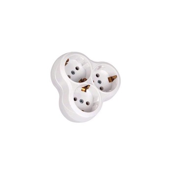 Triplu stecher Golyad Round, max. 250V, 16A, 3 locasuri Triplu stecher Golyad Round, max. 250V, 16A, 3 locasuri