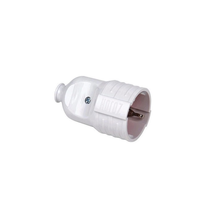 Щепсел Horoz Schuko, 16A, max.250V, бял