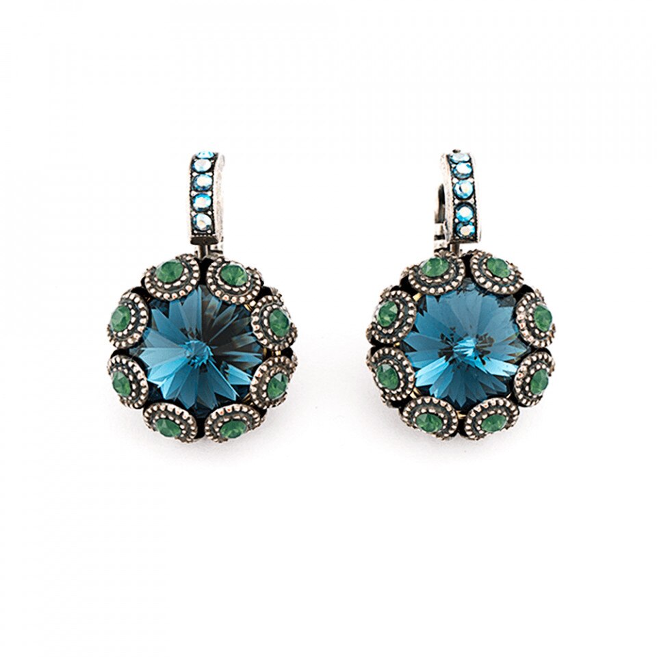 Cercei placati cu Argint 925, Cristale Swarovski, Mediterranean Blue by Roxannes - Mariana Jewellery, Albastru 1386-1316SP6