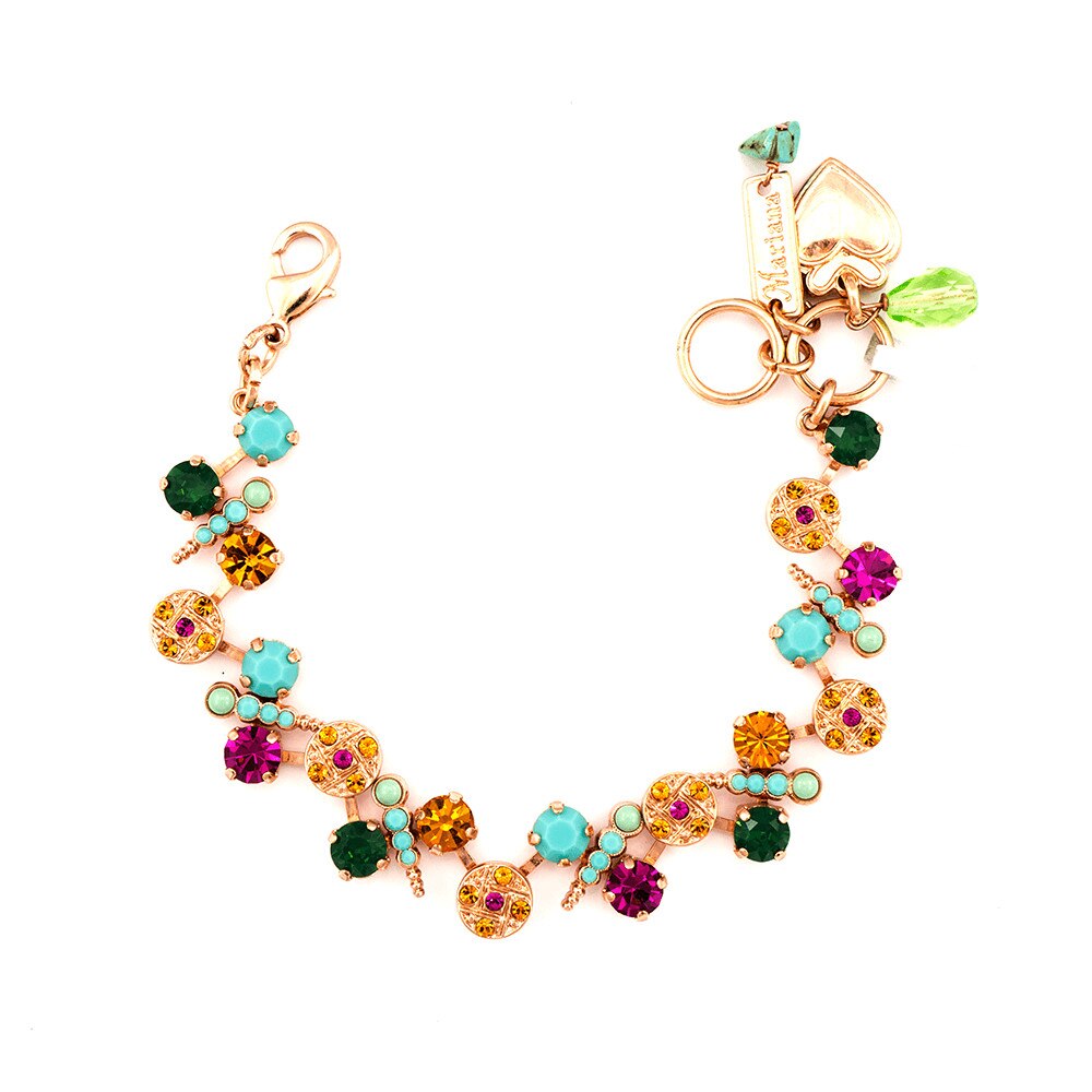 Bratara placata cu Aur roz de 24K, Cristale, Happy Days by Roxannes - Mariana Jewellery, Multicolor 4420-1007RG