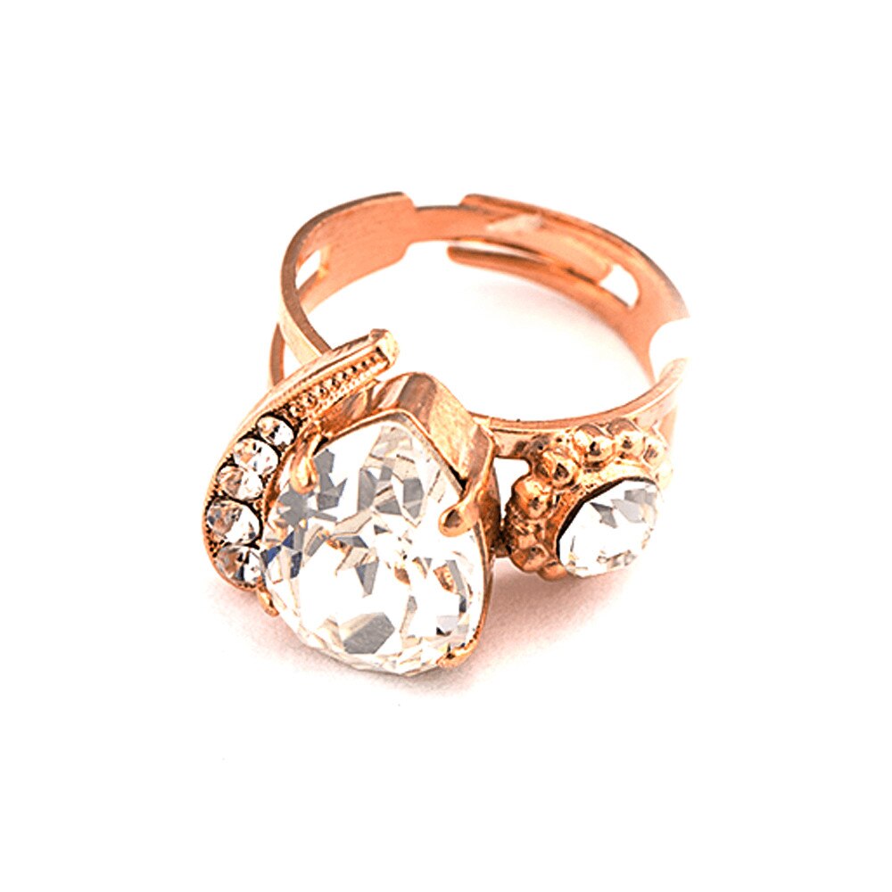Inel placat cu Aur roz de 24K, Cristale, On a Clear Day by Roxannes - Mariana Jewellery, Cristal Transparent 72009-001001RG