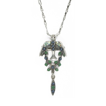 Pandantiv cu lant placat cu Argint 925, Cristale si perle, Emerald City by Roxannes - Mariana Jewellery, Verde/Albastru 5423-1001sp Pandantiv cu lant placat cu Argint 925, Cristale si perle, Emerald City by Roxannes - Mariana Jewellery, Verde/Albastru 5423-1001sp