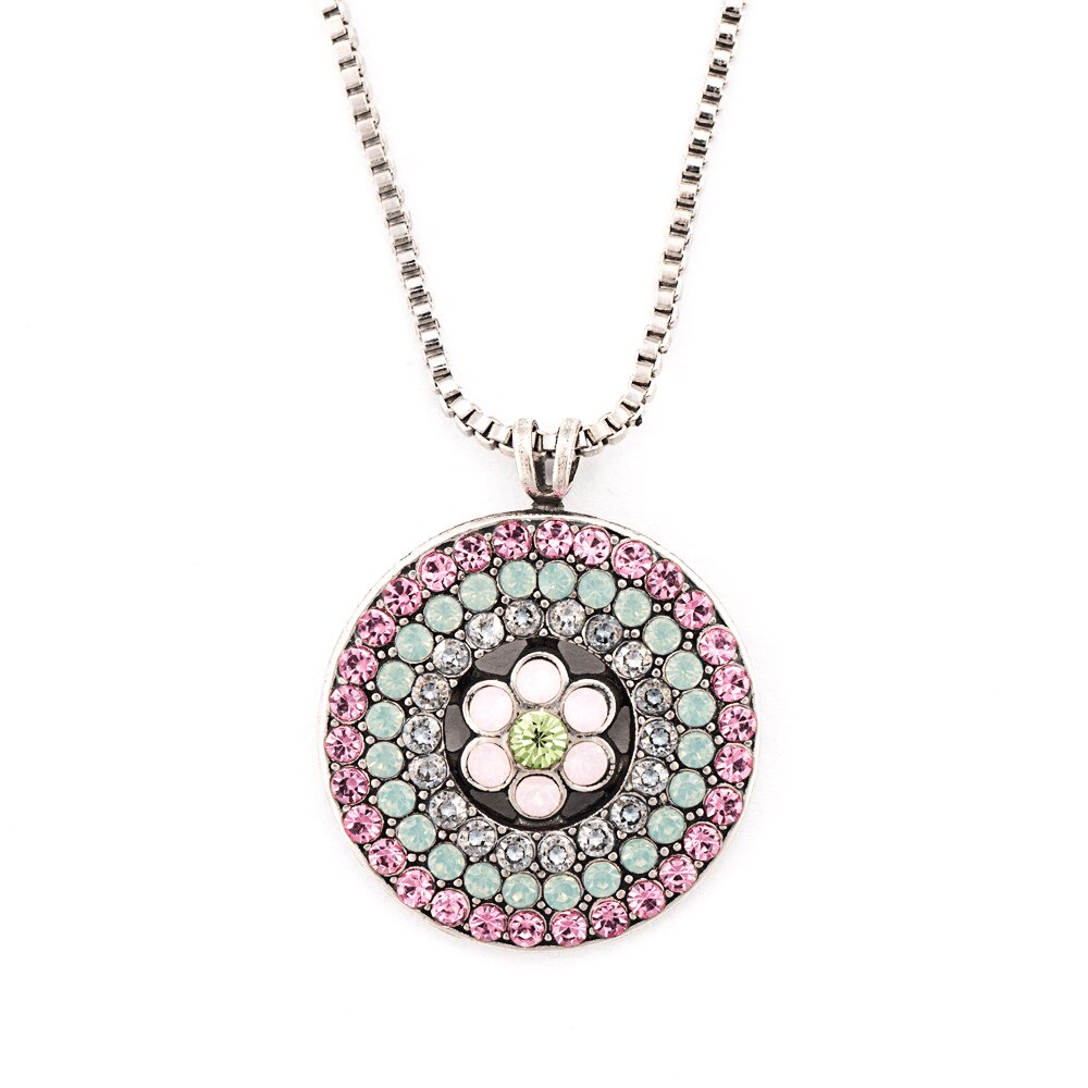 Pandantiv cu lant placat cu Argint 925, Cristale, Eternity by Roxannes - Mariana Jewellery, Vernil/Roz 5078/1L-1028SP