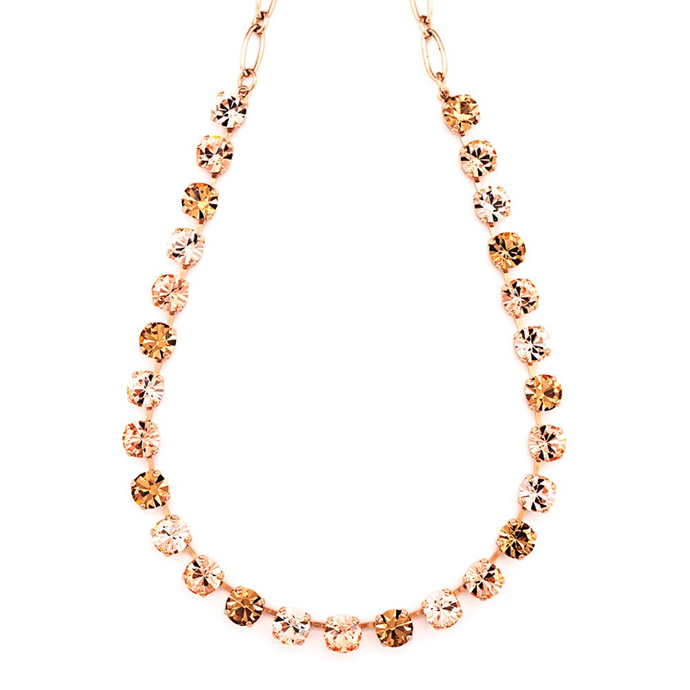 Colier placat cu Aur roz de 24K, Cristale, Jackie by Roxannes - Mariana Jewellery, Bej 3252-39132RG