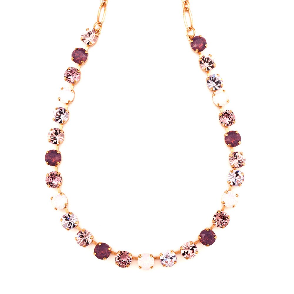Colier placat cu Aur roz de 24K, Cristale, Elizabeth by Roxannes - Mariana Jewellery, Roz/Mov 3252-1022RG