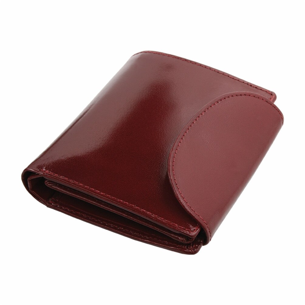 Portofel din piele cu protectie pentru carduri RFID rosu ciresiu