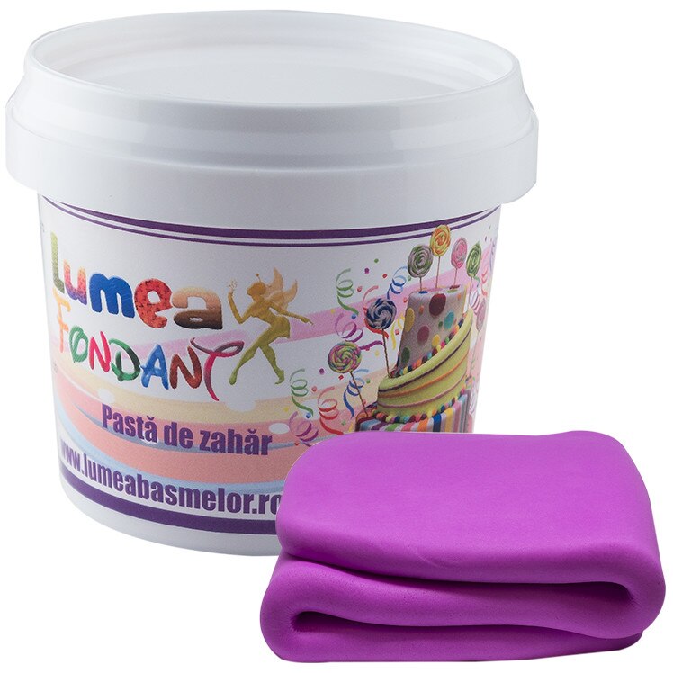 Fondant mov neon, 400g - Lumea Basmelor