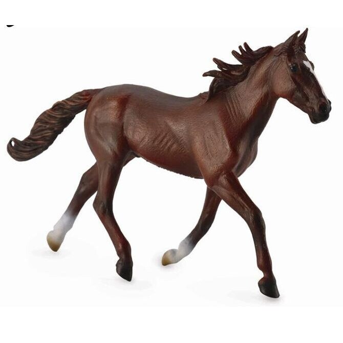 Figurina armasar Standardbred Pacer 19 x 12 cm, Castaniu