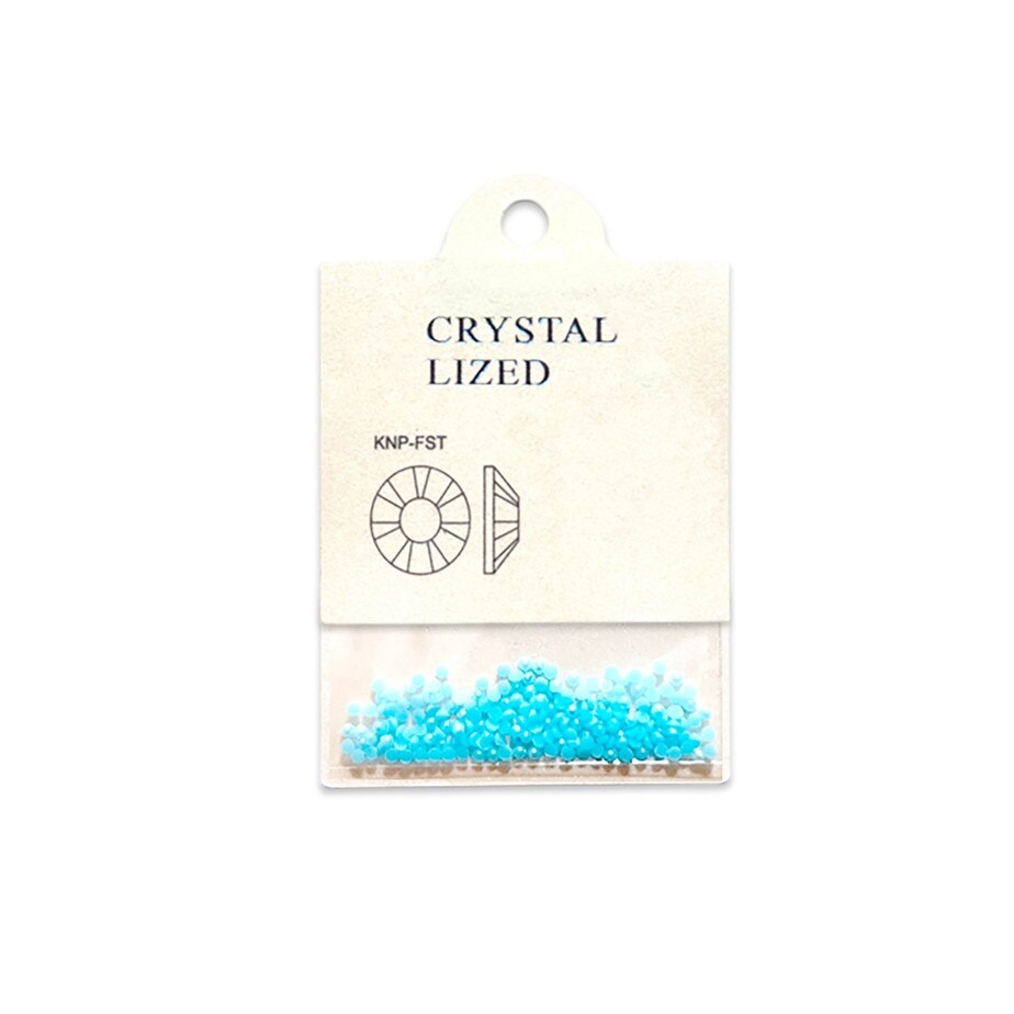 Set 250 perle decorative MoonbasaNails, Semicerc, 026, Turcoaz