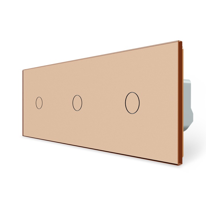 C73101G LIVOLO hármas 101 érintőkapcsoló, 250V 5A, arany kristályüveg keret