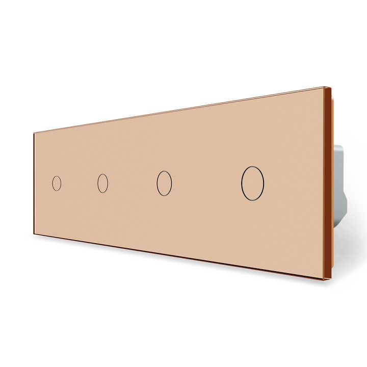 C74101G LIVOLO négyes 101 érintőkapcsoló, 250V 5A, arany kristályüveg