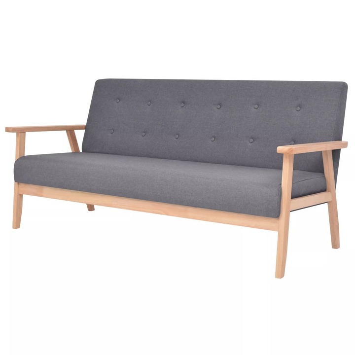 3-местен диван, vidaXL ,158 х 67 х 73,5 см, Сив