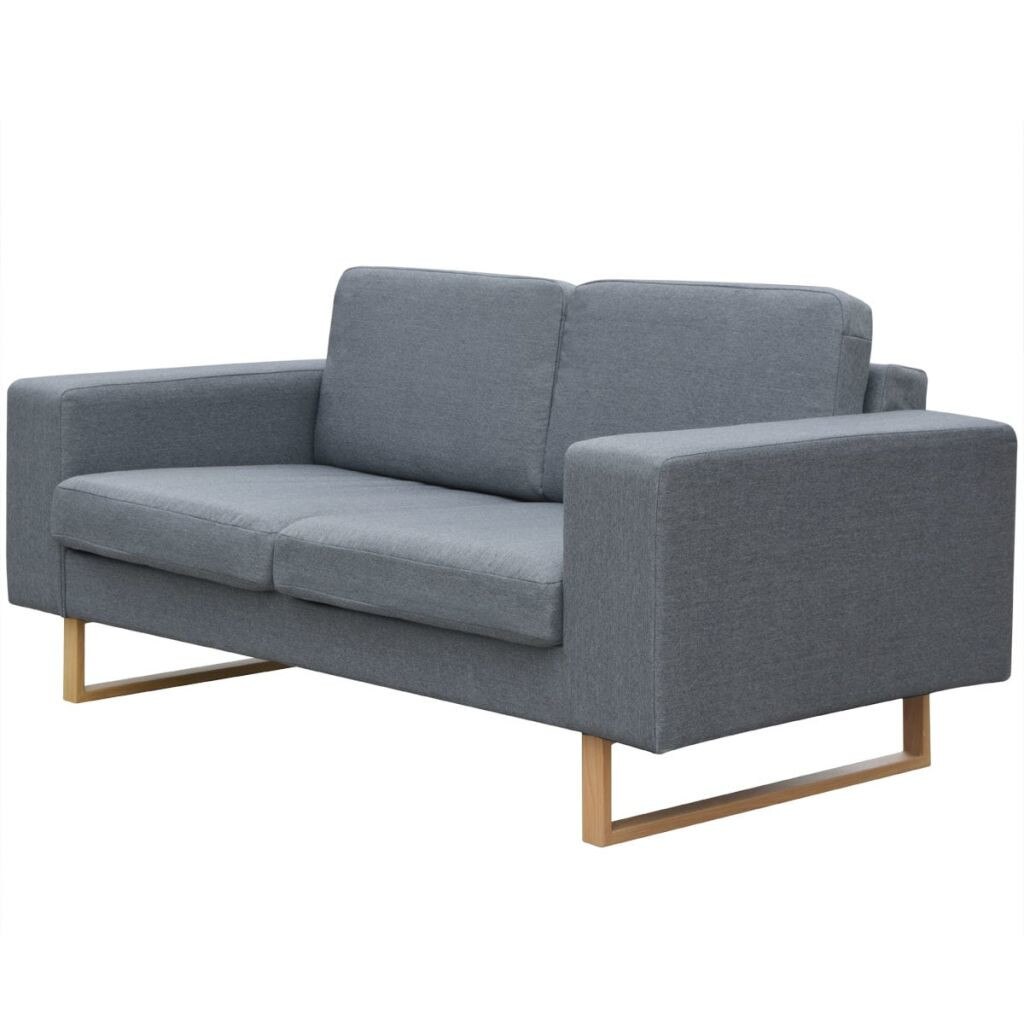 Canape156 cu 2 locuri, vidaXL, Tesatura, Gri deschis, 156 x 82 x 76 cm