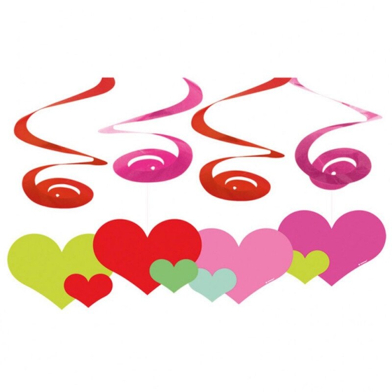 Serpentine decorative cu inimioare, Amscan 400276, Set 4 buc