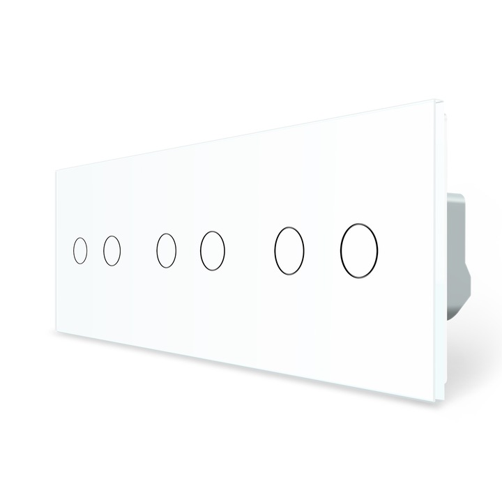 C73714WRW LIVOLO hármas távirányítós érintős redőnykapcsoló, 250V 5A, fehér kristályüveg