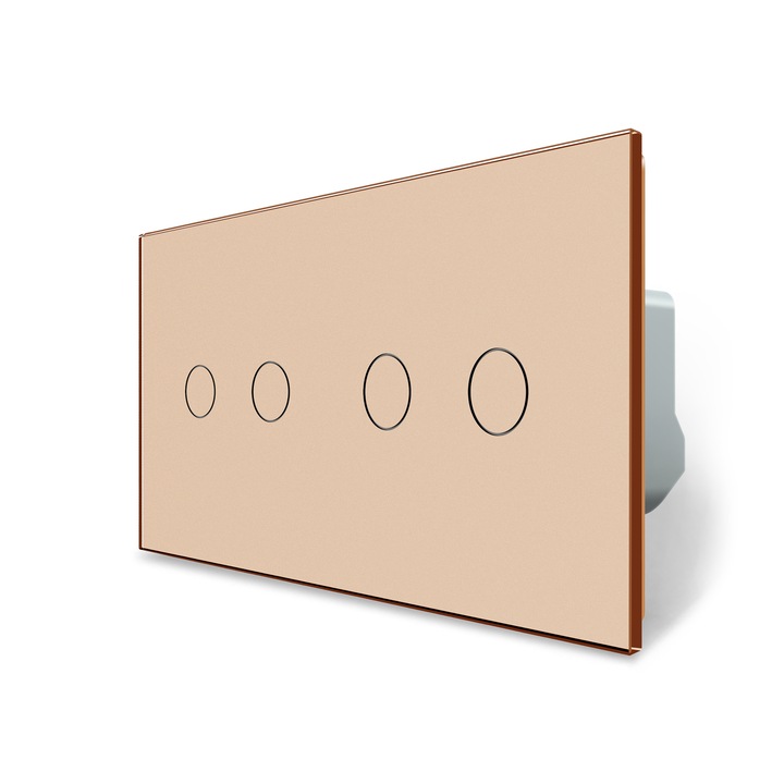 C72714WRG LIVOLO dupla távirányítós érintős redőnykapcsoló, 250V 5A, arany kristályüveg