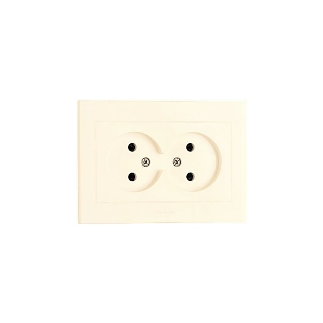 Priza dubla Ovivo Mina 16А, 250V, crem
