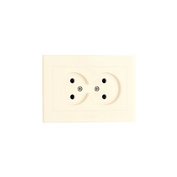 Priza dubla Ovivo Grano 16А, 250V, crem Priza dubla Ovivo Grano 16А, 250V, crem