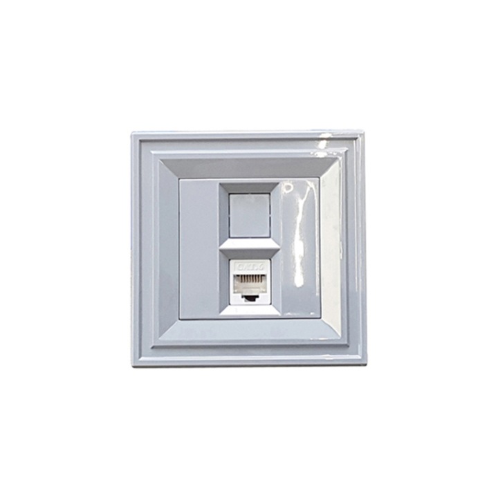 Телефонна розетка Cat.3 RJ45 LB Light Classic натурално сиво